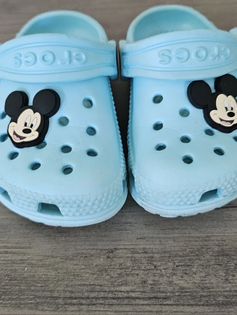 CROCS Blue Kids Clog Sandals Mickey Charm Baby Toddler C 5